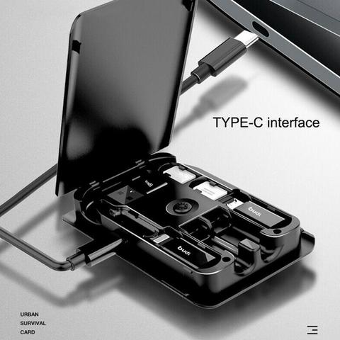 BUDI adaptador inteligente multifunción de almacenamiento de datos Cable USB caja cargador inalámbrico Universal para iPhone Xiaomi Huawei ► Foto 1/6