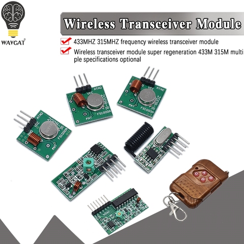 Kit de Módulo transmisor inalámbrico y receptor RF inalámbrico, 315Mhz/433Mhz, 5V CC, para Arduino Raspberry Pi /ARM/MCU WL, Kit de bricolaje ► Foto 1/6