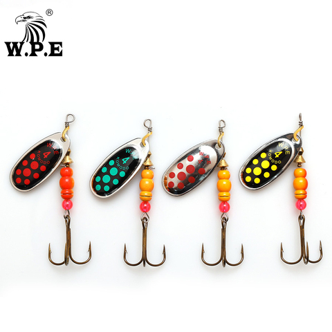 W.P.E nuevo Spinner atraer 1 Uds #3/4 #/#5 cuchara pesca aparejo gancho triple Metal duro señuelo cebo de pesca lubina cebo de pesca ► Foto 1/6