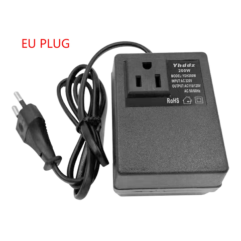 Convertidor de voltaje de 200W, transformador de 220V a 110V, convertidor de voltaje, adaptador de viaje, enchufe de la UE/EE. UU./Reino Unido para el hogar ► Foto 1/6