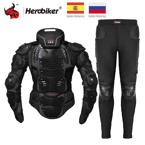 HEROBIKER motocicleta chaquetas de la motocicleta armadura del cuerpo carreras Protector chaqueta Motocross Protector para motocicleta engranaje + Protector de cuello ► Foto 1/6