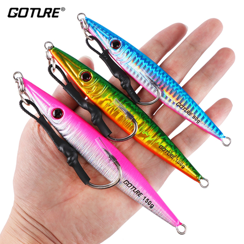 Goture-señuelo de Metal Artificial, anzuelo de cuchara, 80g, 100g, 150g, 200g, cebo de Jigging, señuelo para pesca de plomo ► Foto 1/6