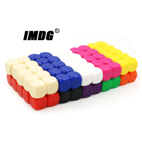 100 unids/pack dados en blanco nuevo colorido acrílico 16mm enseñanza Accesorios para Juego de Herramientas Matemáticas esquina redondeada ► Foto 1/5