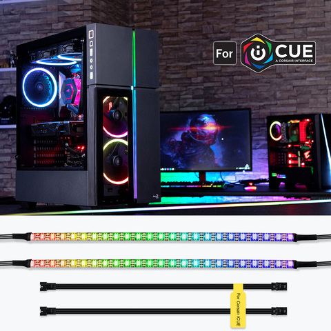 Tiras de LED RGB direccionables individualmente para iCUE Corsair, Kit de iluminación Led, decoración de caja de PC, tira Led de 5V WS2812b, tira de Color arcoíris ► Foto 1/6