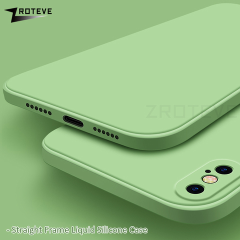 ZROTEVE-Funda de silicona líquida para iPhone, protector de lujo para iPhone X XR XS Max 6 S 6 S 7 8 Plus SE 2022 ► Foto 1/6