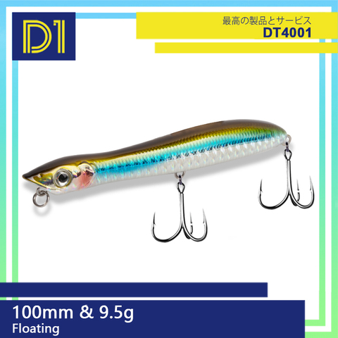 Señuelo de pesca D1 Snake popper KCR, cebo flotante de 100mm, 140mm, 9,5 y 26g, cabeza de lápiz para lubina de mar, Wobbler ► Foto 1/6