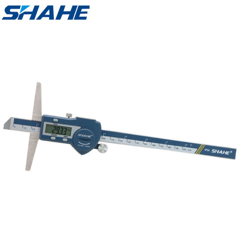 0-200mm shahe de acero inoxidable digital electrónica vernier calibrador vernier de profundidad micrómetro herramienta de medición ► Foto 1/6