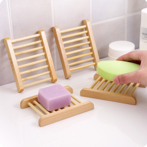 Caja para guardar el jabón de madera hecha a mano, jabón higiénico para baño, con marco de bambú natural ► Foto 1/1