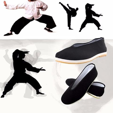 Zapatos de algodón negro de calidad, kungfú chino tradicional para hombres, ropa de algodón, calzado informal antiguo de artes marciales jiun tai-chi ► Foto 1/6