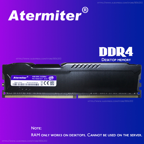 Atermiter, 32GB, 16GB, 8gb, 4gb, Memoria RAM, módulo de Memoria, ordenador de escritorio DDR4 PC4 4G, 8g, 16g, 2400Mhz, 2666Mhz, DIMM, 2400, 2666, X99 ► Foto 1/6