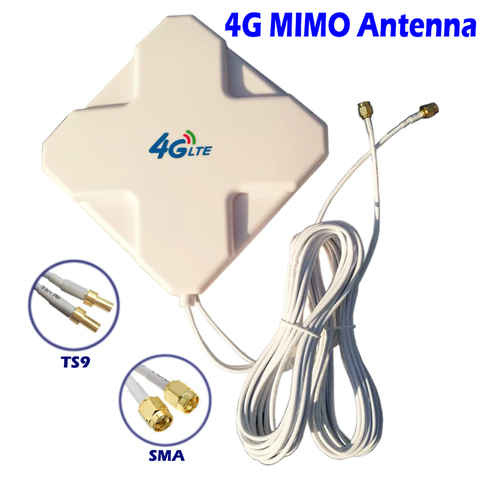 MIMO-antena 3G, 4G, LTE, GSM, cabeza Dual de 35dB de alta ganancia, con ventosa para amplificador de señal, enrutador, punto de acceso móvil ► Foto 1/6