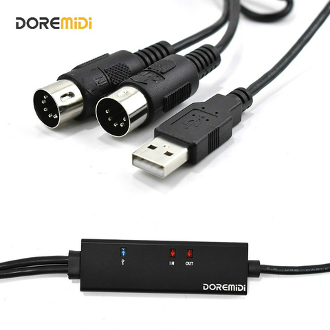 DOREMiDi-convertidor MIDI a USB, Cable USB, con indicador de luz, Chip de procesamiento FTP, MTU-10 ► Foto 1/6