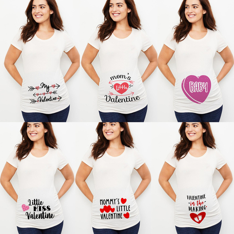Camiseta de maternidad para el Día de San Valentín, ropa bonita para embarazo y bebé ► Foto 1/1