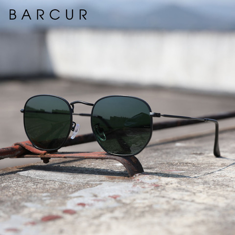 BARCUR nuevo lente De cristal gafas De Sol reflectantes gafas De Sol para mujeres gafas De Sol De acero inoxidable para hombres ► Foto 1/6