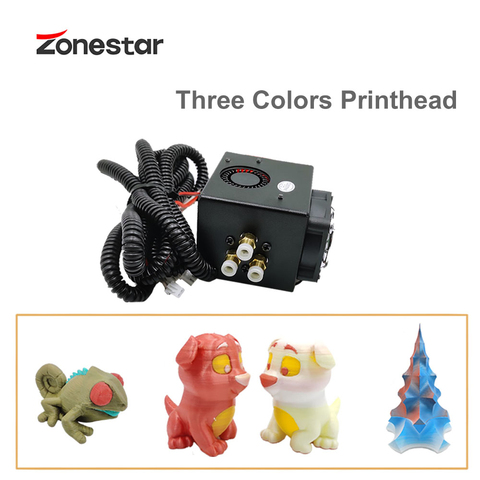 ZONESTAR-cabezal de impresión 3D para impresora 3D, actualización de tres extrusoras opcionales, 3 en 1, salida 3 en 2, salida 3 en 3, salida 24V, punta de impresión 3D de Color combinado ► Foto 1/6