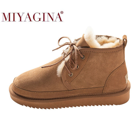 Botas de nieve de piel de oveja auténtica para mujer, botas de nieve de 100% Natural, lana cálida, nuevo estilo, 2022 ► Foto 1/5