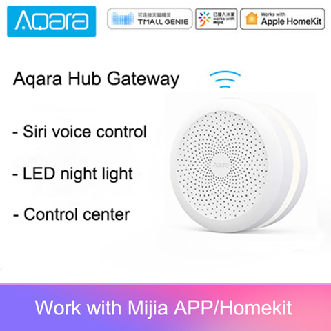 2022 Aqara M1S Centro Gateway con RGB Led de luz de la noche de Zigbee 3,0 voz de Siri aplicación remota de Control inteligente trabajo en casa Mijia APP con HomeKit ► Foto 1/6
