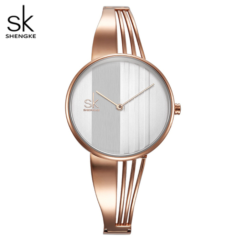 Relojes de mujer chapados en oro de moda de Shengke, reloj de pulsera para mujer, reloj de pulsera de cuarzo, reloj de mujer, reloj femenino ► Foto 1/6