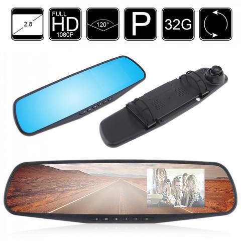 2,7 pulgadas Full HD 1080P LCD coche DVR Cámara Dash Cam Video Recorder detección de movimiento g-sensor retrovisor espejo Auto vehículo DVR ► Foto 1/6