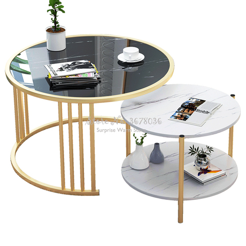Mesa de centro pequeña de estilo nórdico para el hogar, sofá redondo multifuncional y extraíble, moderno y creativo para sala de estar ► Foto 1/6