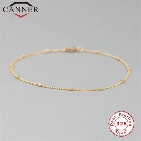 Pulseras de plata de ley 925 INS de tendencia europea y americana para mujer, brazalete con abalorio de chica de oro rosa y plata ► Foto 1/6