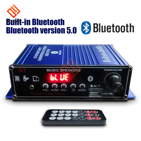 12V Mini Bluetooth amplificador de altavoces 20W + 20W casa coche equipo de sonido de música en casa altavoces en el amplificador estéreo del coche ► Foto 1/1