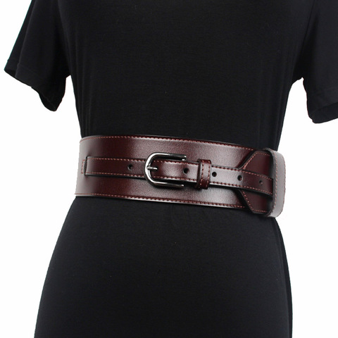 Cinturón ancho de piel auténtica para mujer, correas de arnés del cuerpo, marca de diseñador de lujo, nuevo diseño, 2022 ► Foto 1/6