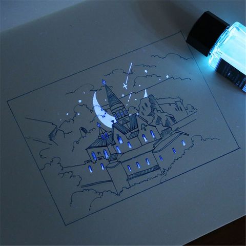 Tinta Invisible mágica sin carbono para fuente, pluma de inmersión de vidrio, tinta fluorescente creativa, luz UV, regalo, papelería, 18ml ► Foto 1/6