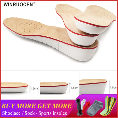 WINRUOCEN plantilla para aumento de altura EVA plantillas de piel de porcino plantillas de Gel pie plano silicona suela Gel zapatos ortopédicos de incremento ascensor ► Foto 1/6