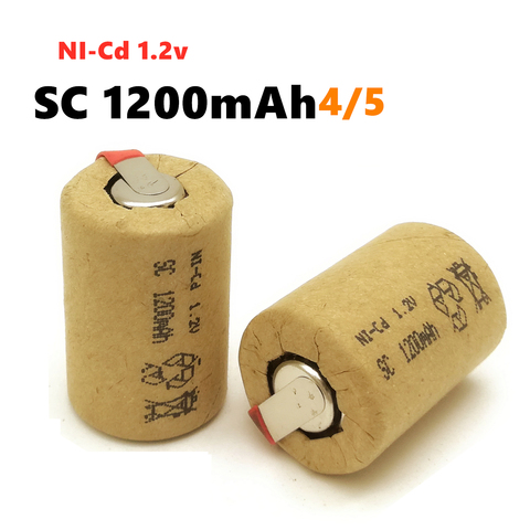 Batería recargable de alta calidad 4/5 SC ni-cd, 1,2 v, con pestaña de 1200 mAh, adecuada para taladro eléctrico, luces LED ► Foto 1/5