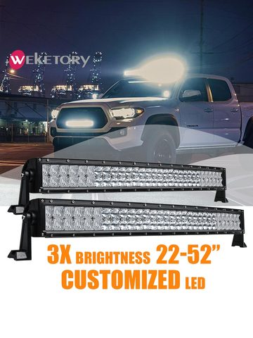 Weketory 5D 22 32 42 52 pulgadas 200 W 300 W 400 W 500 W curvada Barra de luz LED de trabajo para Tractor Boat OffRoad 4WD 4x4 coche camión SUV ATV ► Foto 1/6