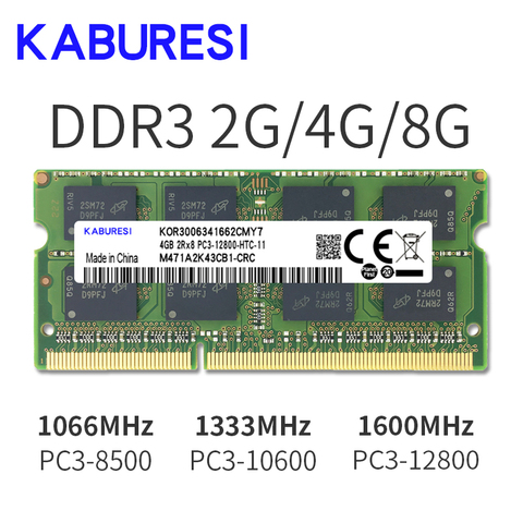 Binful DDR3 2 GB/4 GB 1066 MHz 1333 MHz 1600 MHz PC3-8500 PC3-10600 PC3-12800 de memoria SODIMM Ram memoria ram para el ordenador portátil del cuaderno ► Foto 1/4