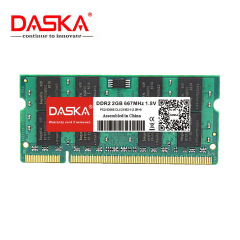 DASKA marca ddr2 ram 2GB memoria del ordenador portátil Notebook SO-DIMM 800 667mhz 200pin 1,8 V garantía de por vida ► Foto 1/5