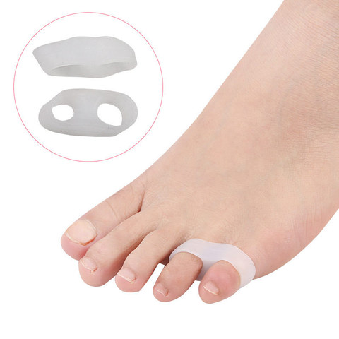 2 unids/par dedo pequeño del pie proteger separador de masaje de cuidado de los pies herramienta de silicona ortopédicos suministros Corrector de Hallux Valgus ► Foto 1/4