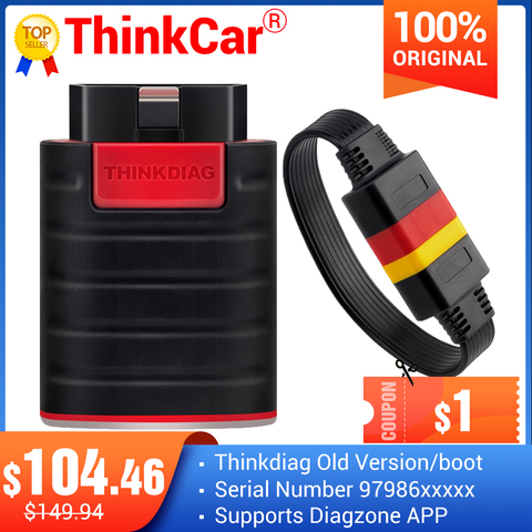 Thinkdiag-escáner OBD2 versión de arranque antiguo, V1.23.004, compatible con Diagzone, sistema completo para herramientas de coche, codificación ecu, PK Easydiag X431 pro3 ► Foto 1/6