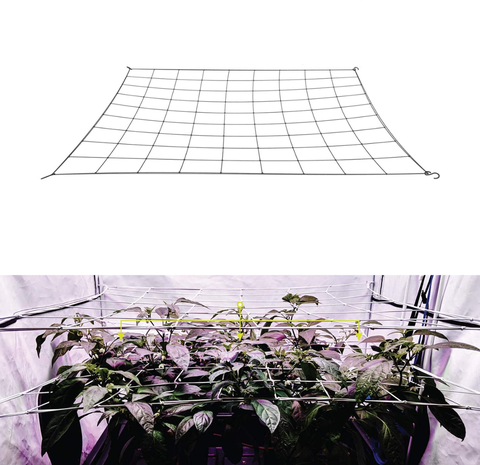 Red de enrejado de malla de 4 pulgadas, soporte para plantas, red elástica ScrOG/ LST/ HST con ganchos para tienda de cultivo interior, Kit de caja de entrenamiento de bajo estrés ► Foto 1/6