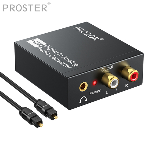 Proster óptico Digital Toslink SPDIF coaxial a RCA de 3,5mm Jack convertidor de Audio Toslink señal de Audio analógico a casa teatro ► Foto 1/6