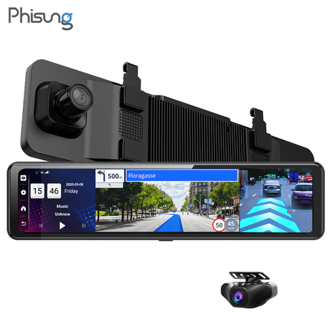 Phisung-espejo retrovisor para coche con pantalla dividida de 12 