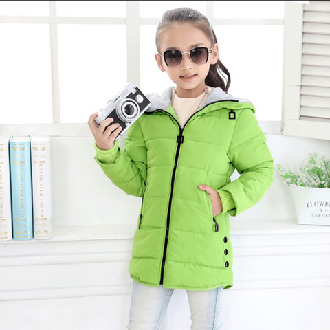 Chaquetas de invierno para niñas, ropa de moda para niños, Abrigo con capucha, parkas gruesas, prendas de vestir exteriores acolchadas de algodón ► Foto 1/6