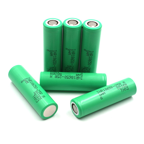 Li-Ion 2500 mAh 10 piezas 18650 INR18650-25R de alta potencia de la batería celular batería de herramienta de poder de celda. max continuar Tasa de descarga de 20A ► Foto 1/6