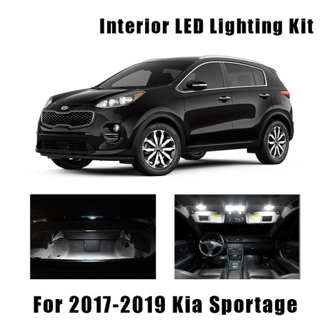 10 Uds LED blanco luz de lectura de bombillas de luz domo Kit de paquete de interiores para 2017 de 2022 de 2022 Kia Sportage espejo de maletero de la licencia No Error ► Foto 1/6