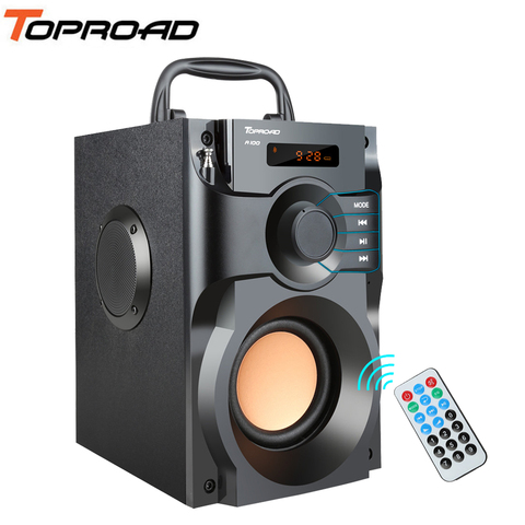 TOPROAD Altavoz Bluetooth de gran potencia Subwoofer estéreo inalámbrico altavoces graves fuertes reproductor de música soporte LCD pantalla FM Radio TF ► Foto 1/6