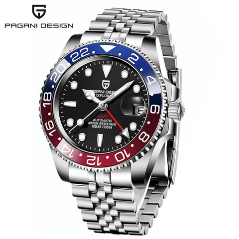 PAGANI DESIGN-Reloj de pulsera GMT para hombre, deportivo, de lujo, automático, mecánico, resistente al agua, novedad de 2022 ► Foto 1/6