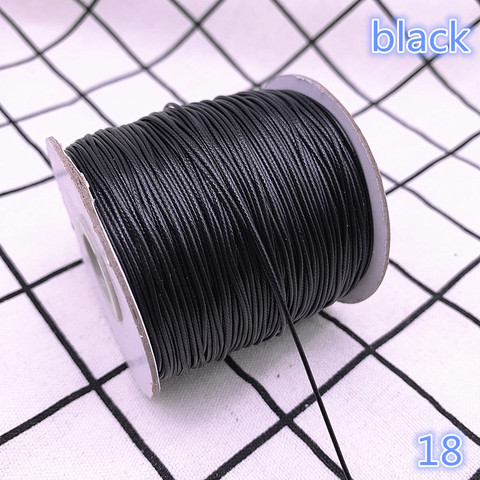 Cordón encerado negro de 0,5-2,5mm, cuerda de rosca, correa para collar, cuentas, fabricación de joyas DIY para pulsera Shamballa ► Foto 1/3