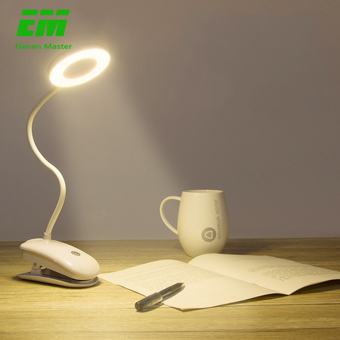 Lámpara de mesa con Clip para estudio, luz LED de lectura con enchufe táctil de 2000mAh, recargable, USB, Flexo, ZZD0019 ► Foto 1/6