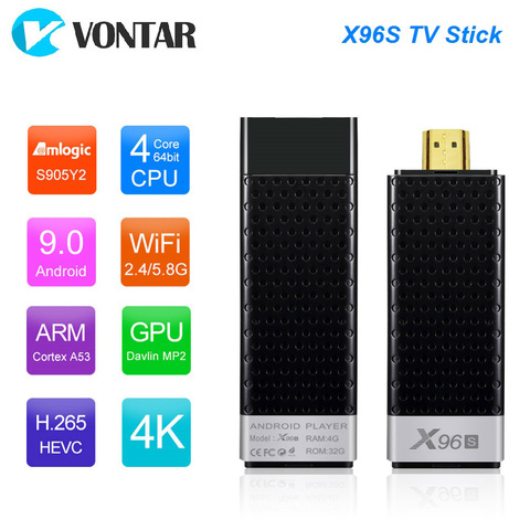 VONTAR X96S X96 Stick 4K TV Stick Android 9 4GB 32GB Amlogic S905Y2 Quad Core Wifi BT 1080P H.265 4K 60pfs TV Dongle 2G 16G ► Foto 1/5