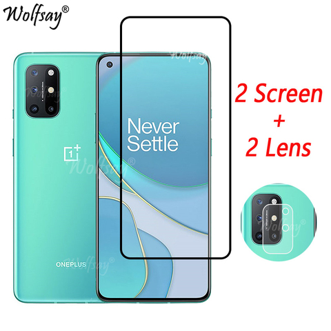 Funda completa templada de vidrio para OnePlus 8T Protector de pantalla para OnePlus 8T 1 + 8T Nord N100 N10 5G de la Cámara de vidrio para OnePlus 8T de vidrio ► Foto 1/6