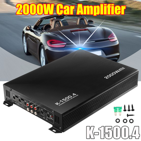 2000W 4 canal parlantes amplificadores para automóvil vehículo AMPLIFICADOR DE POTENCIA ESTÉREO amplificador de potencia de audio de coche amplificador de Audio ► Foto 1/6