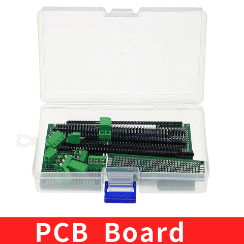 40 unids/lote 5x7 4x6 3x7 2x8 doble lado PCB prototipo placa de circuito impreso para Arduino soldadura de KF301-2P/3P, kit de Terminal ► Foto 1/5