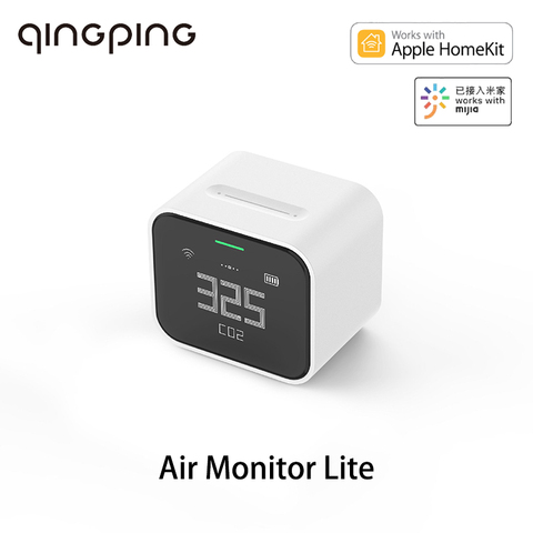 Qingping-Monitor de aire Lite CO2 PM2.5 PM10, Detector de temperatura Hu mi, funcionamiento táctil, para aplicación para hogares, HomeKit, recargable ► Foto 1/6